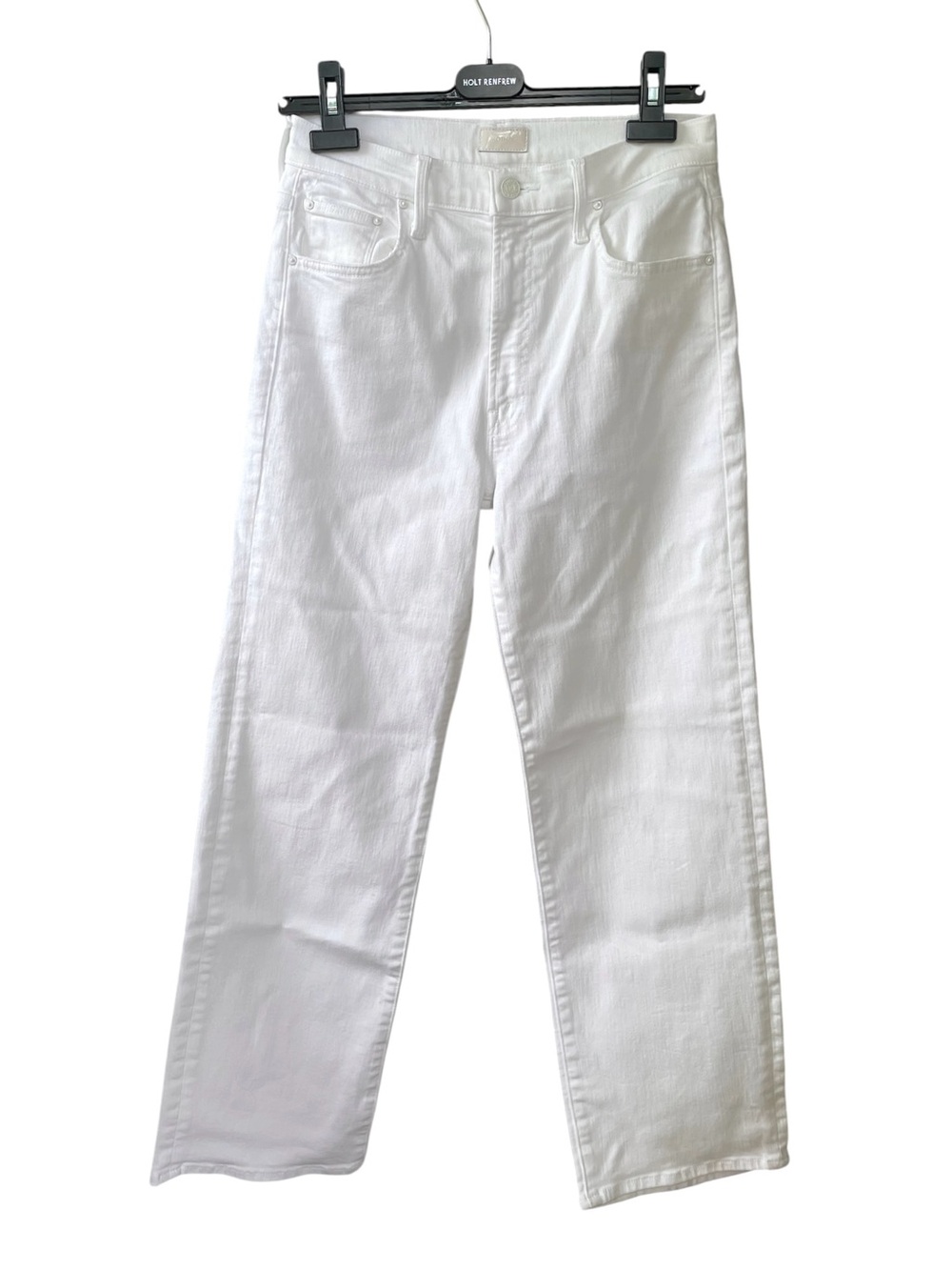 MOTHER The Rambler Zip Ankle High-rise Straight Crop Jeans White 27 - Picture 5 of 12